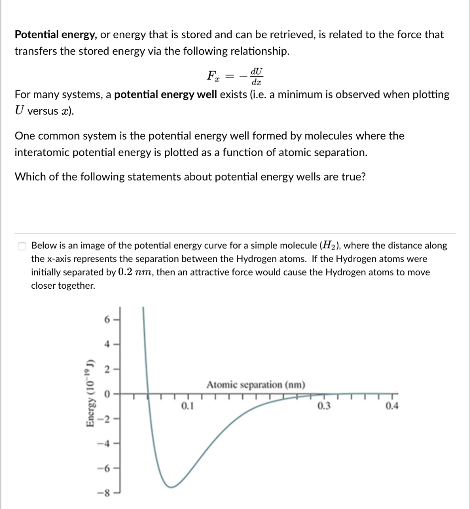 Solved Potential Energy, Or Energy That Is Stored And Can Be | Chegg.com