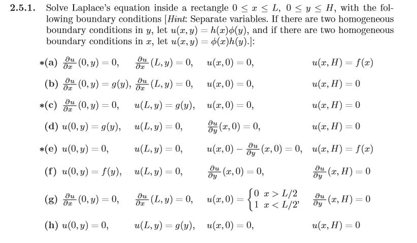 2 5 1 Solve Laplace S Equation Inside A Rectangle Chegg Com