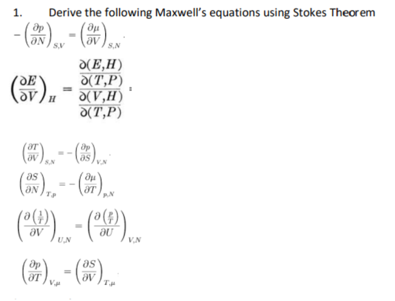 Solved 1. Derive the following Maxwell's equations using | Chegg.com
