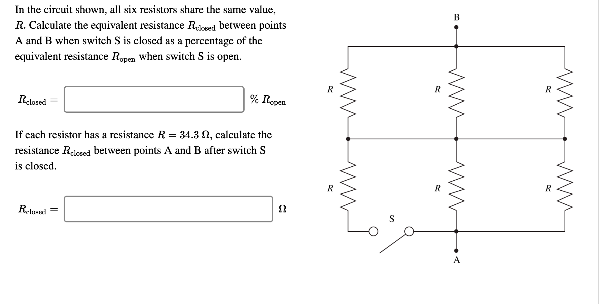 Solved In The Circuit Shown, All Six Resistors Share The | Chegg.com