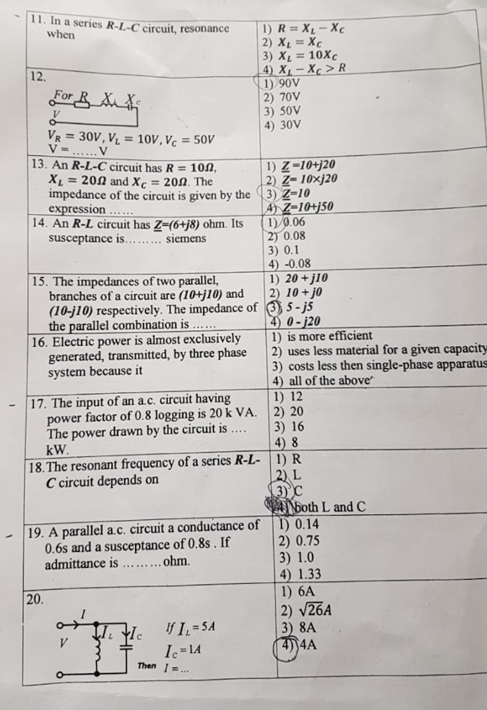 Solved 1. An alternating current given by 1) 10 -14. | Chegg.com