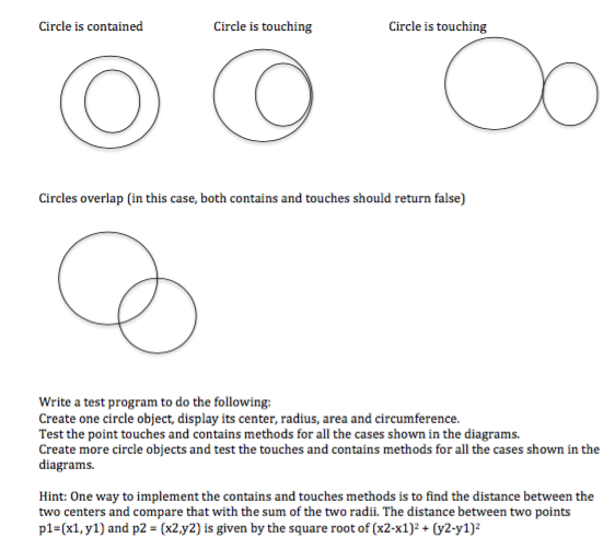 Solved Exercise 2: Define a Circle class that contains: Two | Chegg.com