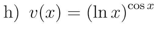 Solved y(x)=ln(e?x+xex)h) v(x)=(lnx)cosx | Chegg.com