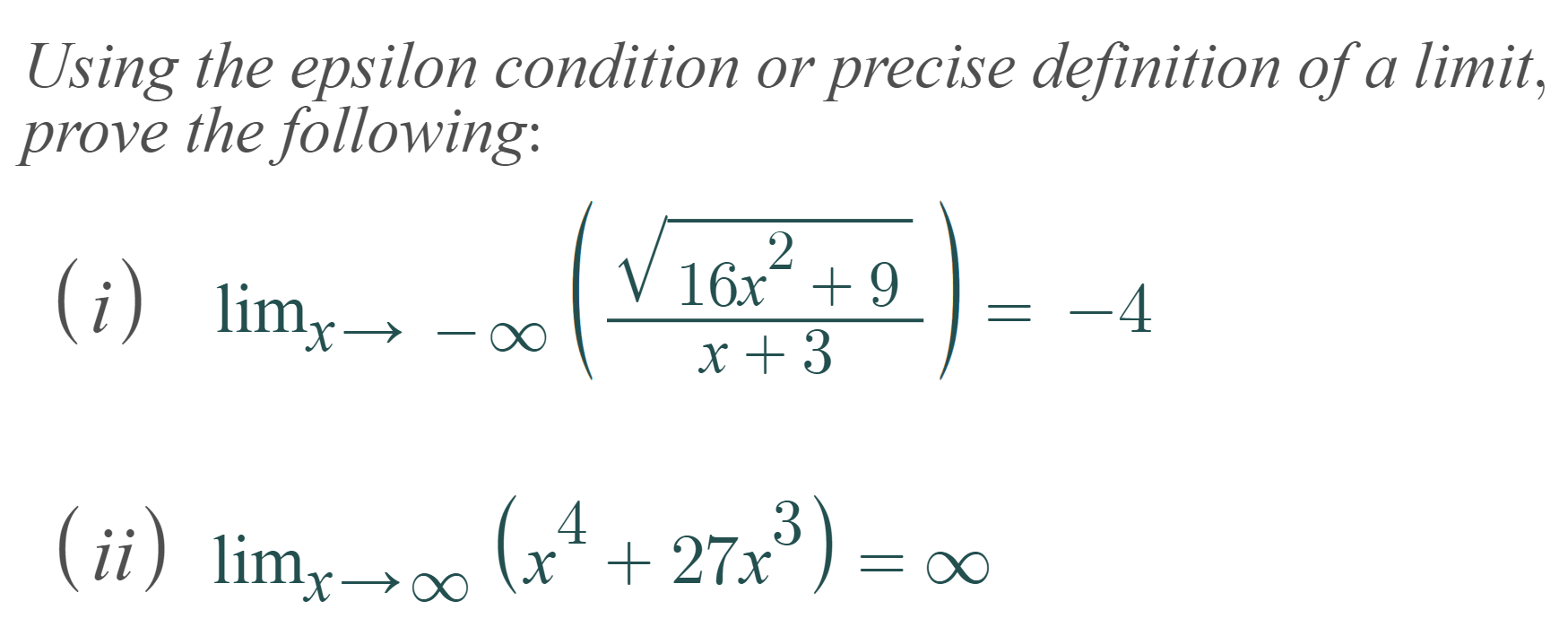 Solved Using the epsilon condition or precise definition of | Chegg.com