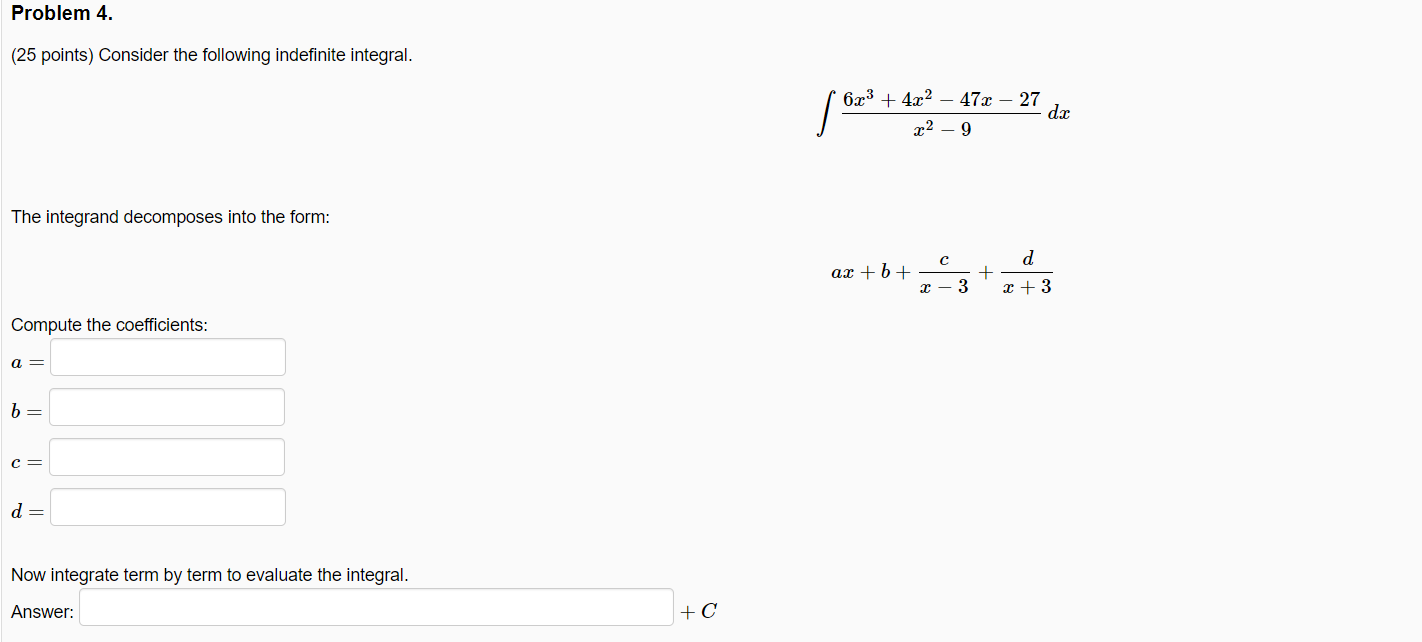Solved Problem 4. (25 points) Consider the following | Chegg.com