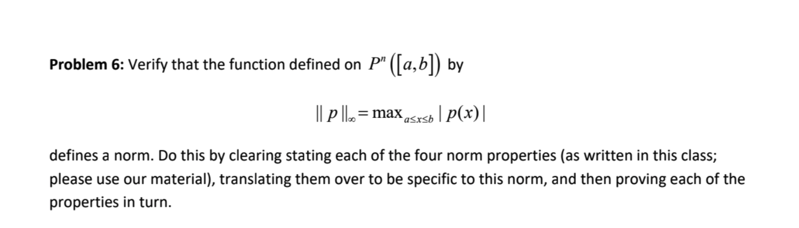 Solved Problem 6: Verify that the function defined on P" | Chegg.com