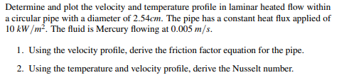 Solved Determine and plot the velocity and temperature | Chegg.com