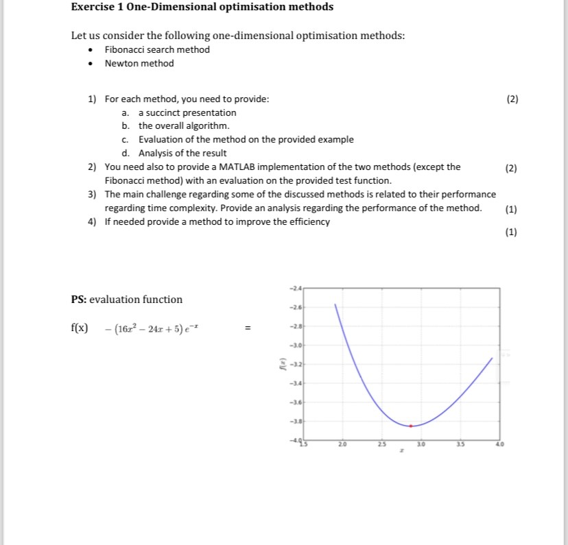 Solved Exercise 1 One-Dimensional optimisation methodsLet | Chegg.com