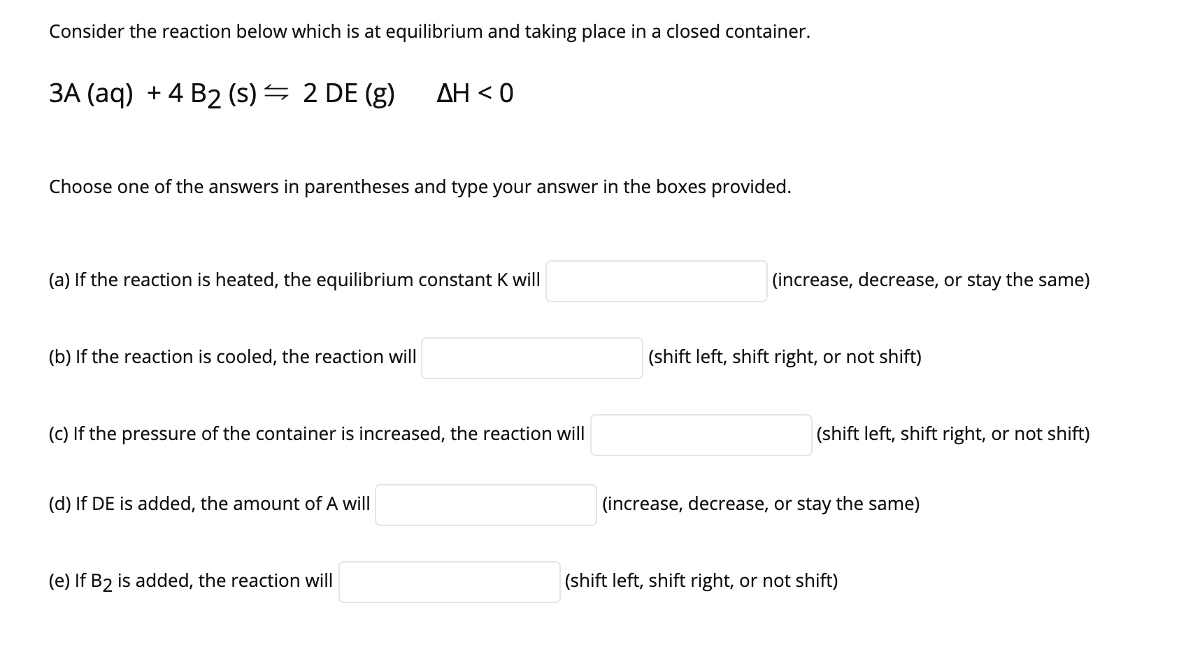 Solved Consider the reaction below which is at equilibrium | Chegg.com