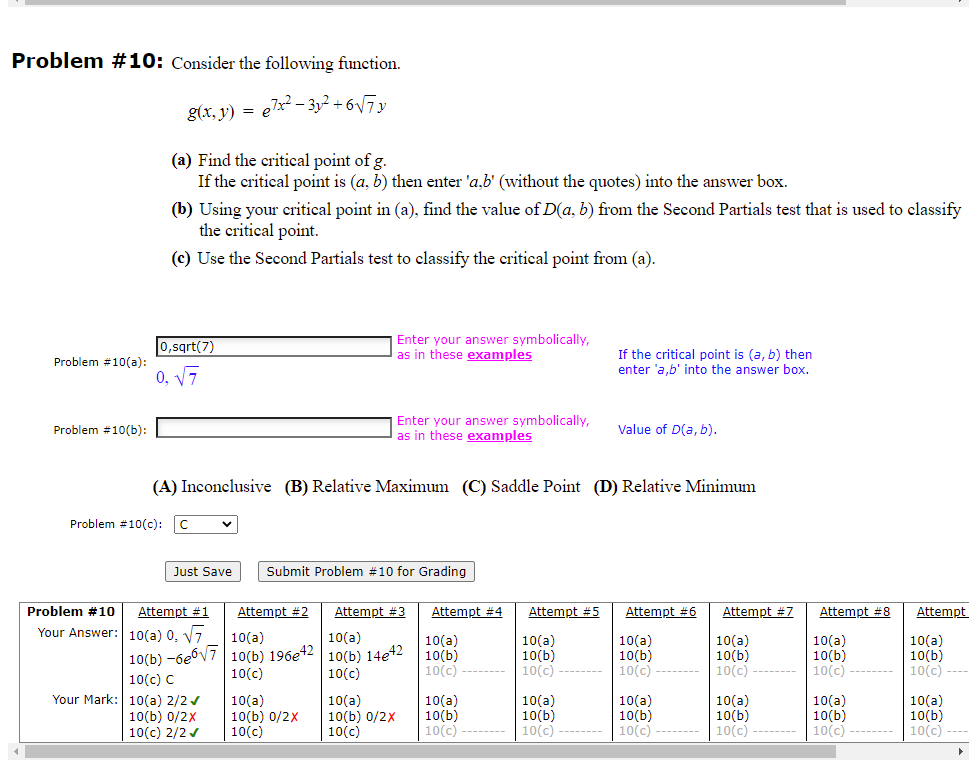 Solved Consider The Following Function G X Y E7x2 Chegg Com