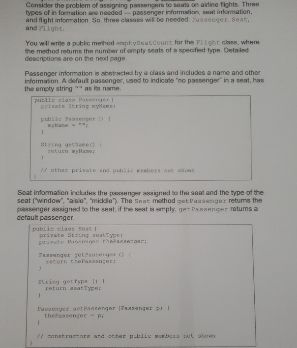 Solved Consider the problem of assigning passengers to seats