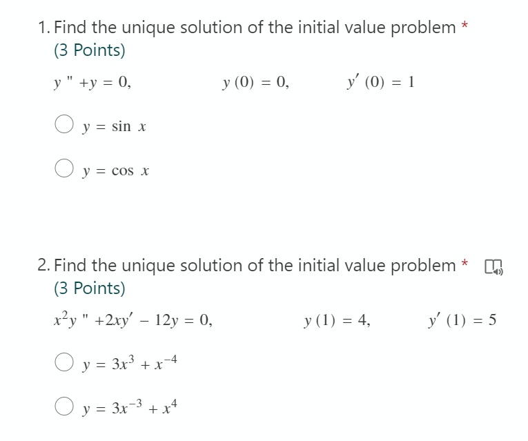 Solved 1. Find the unique solution of the initial value | Chegg.com