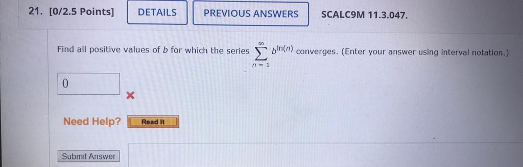 Solved Find All Positive Values Of B For Which The Series | Chegg.com