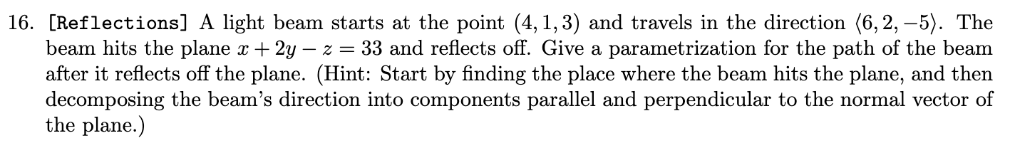 Solved 6. [Reflections] A light beam starts at the point | Chegg.com