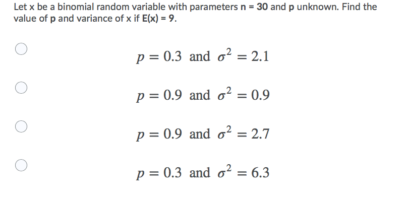 Solved Let x be a binomial random variable with parameters n | Chegg.com