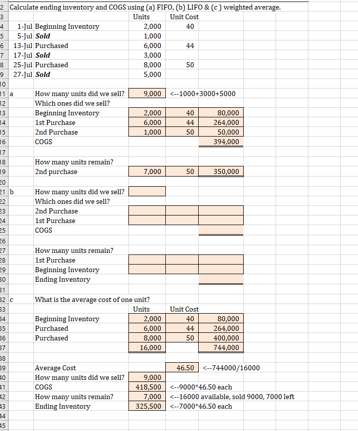 Solved Calculate ending inventory and COGS using (a) FIFO, | Chegg.com