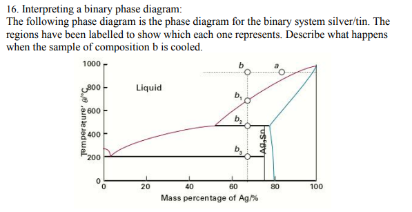 Solved 16. Interpreting a binary phase diagram: The | Chegg.com