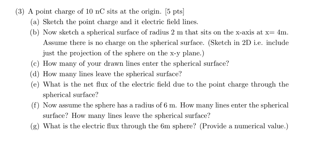 Solved (3) A point charge of 10 nC sits at the origin. [5 | Chegg.com