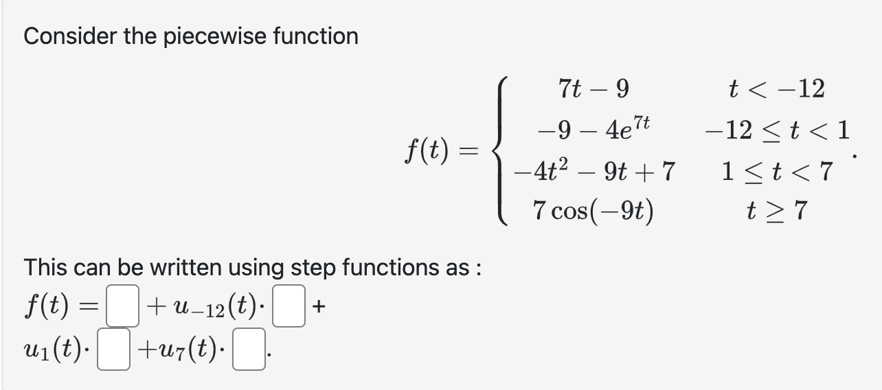 Solved Consider The Piecewise Function | Chegg.com