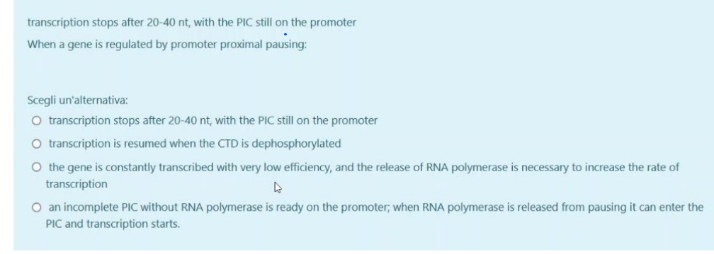 Solved transcription stops after 20-40 nt, with the PIC | Chegg.com