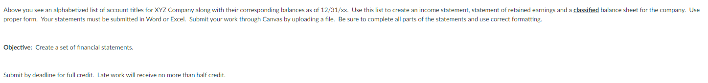 Solved XYZ Company Adjusted Trial Balance 12/31/xx 24,775 | Chegg.com