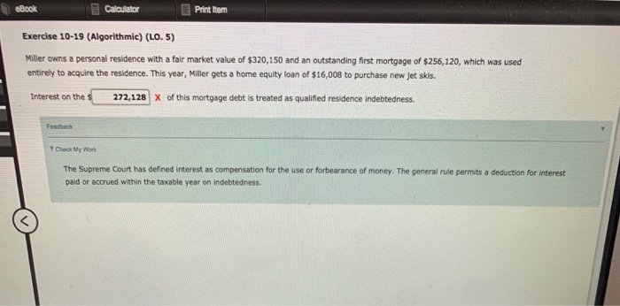 Solved Ebook Calculator Print Item Exercise 10 19