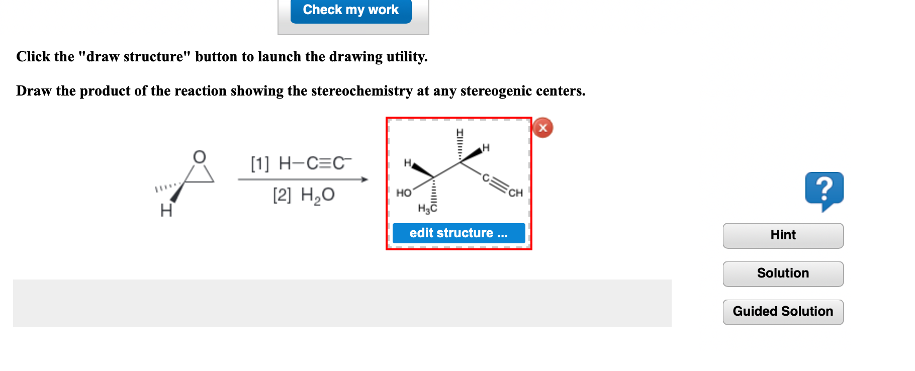 Solved Check my work Click the "draw structure" button to | Chegg.com