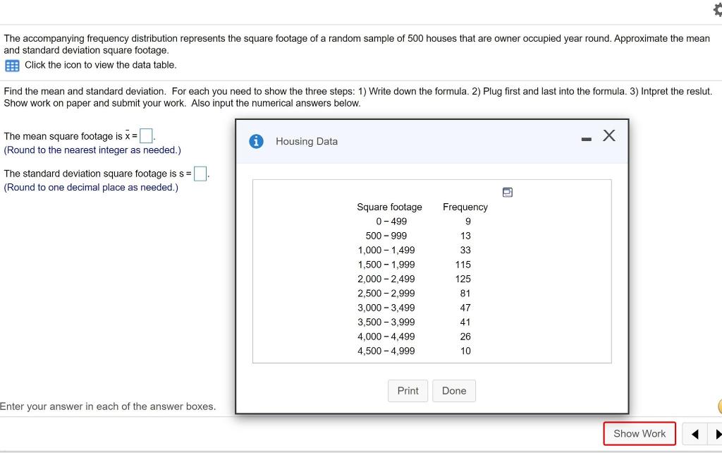 Solved The accompanying frequency distribution represents | Chegg.com
