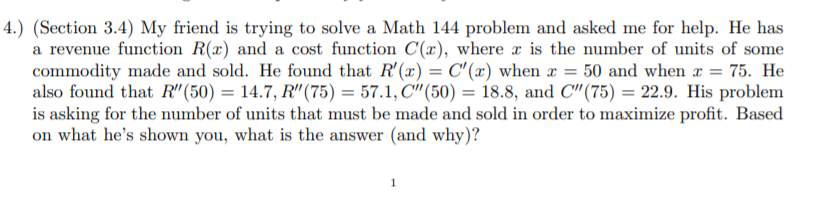 Solved 4.) (Section 3.4) My friend is trying to solve a Math | Chegg.com
