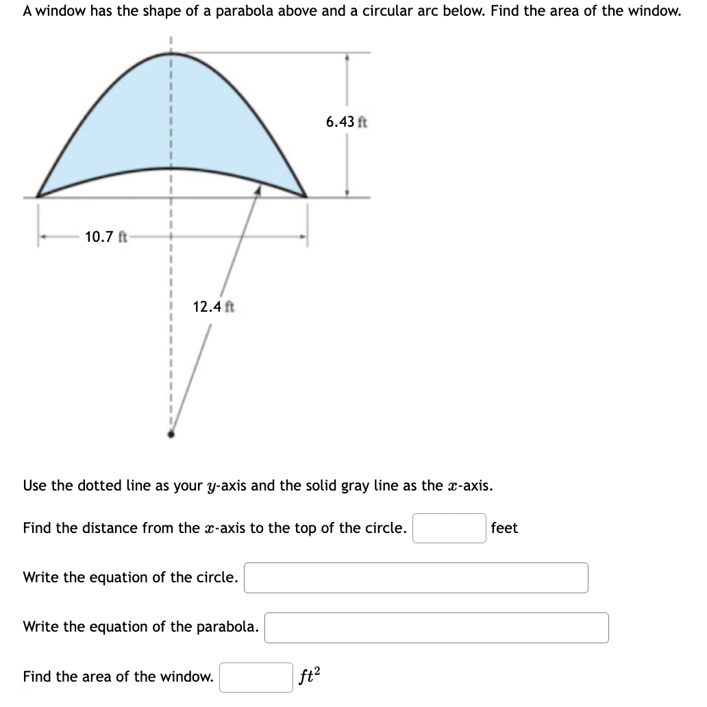 Solved A Window Has The Shape Of A Parabola Above And A 