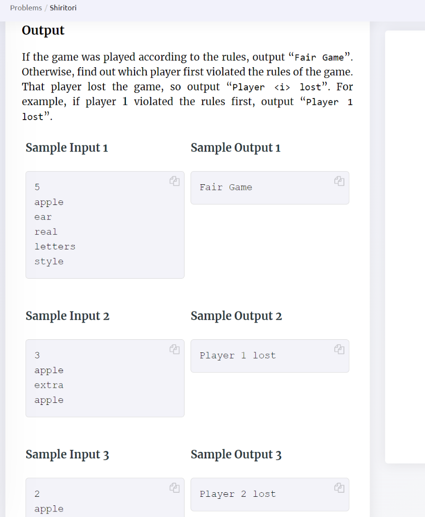 Solved Shiritori The Japanese game of Shiritori is the