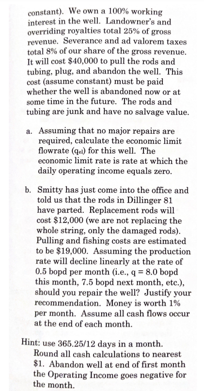 Solved 3-44 The Dillinger 81 is currently producing at 8.0 | Chegg.com