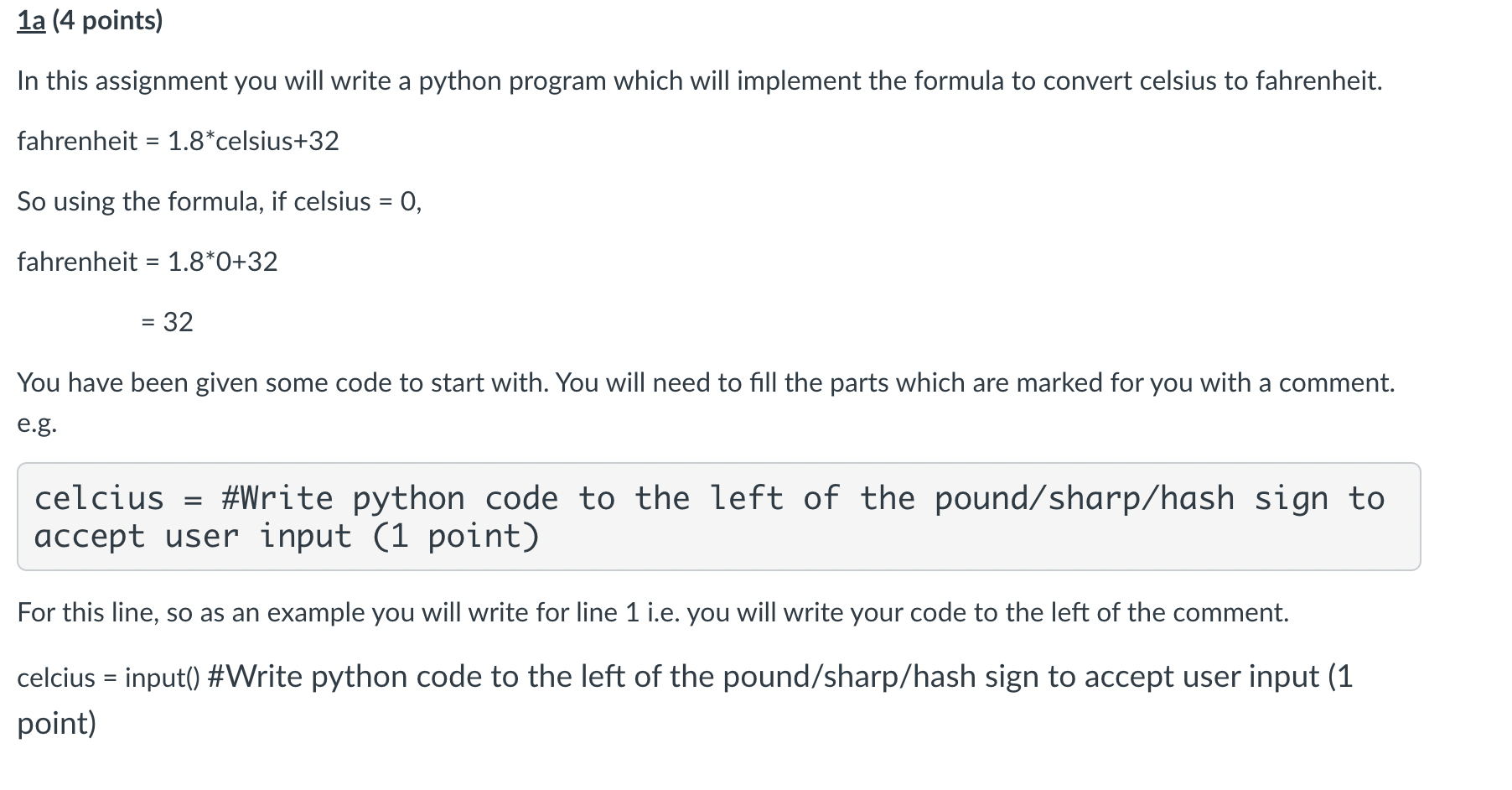 Solved 1a (4 points) In this assignment you will write a | Chegg.com