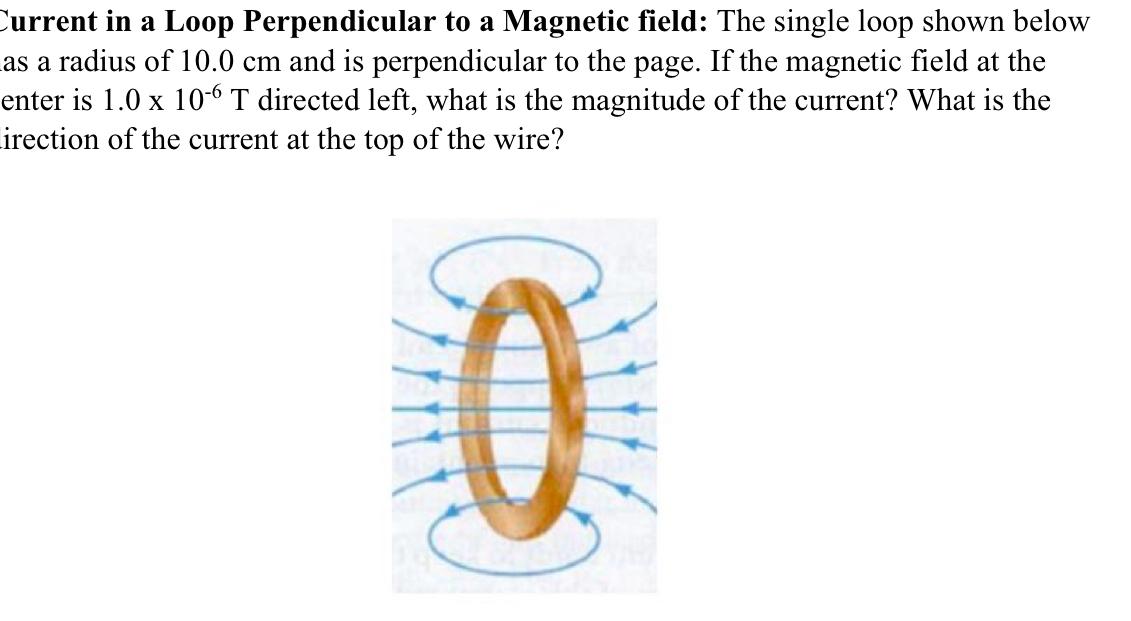 Solved Current in a Loop Perpendicular to a Magnetic field: | Chegg.com