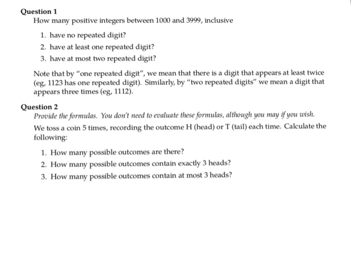 Solved Question1 How many positive integers between 1000 and | Chegg.com