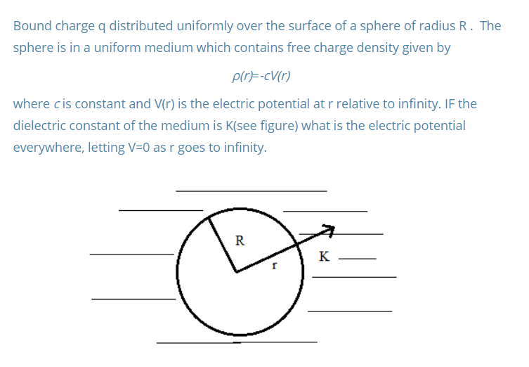 Solved Bound charge q distributed uniformly over the surface