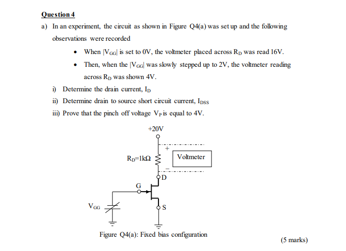 Solved b) Using the same JFET as used in questions 4(a)