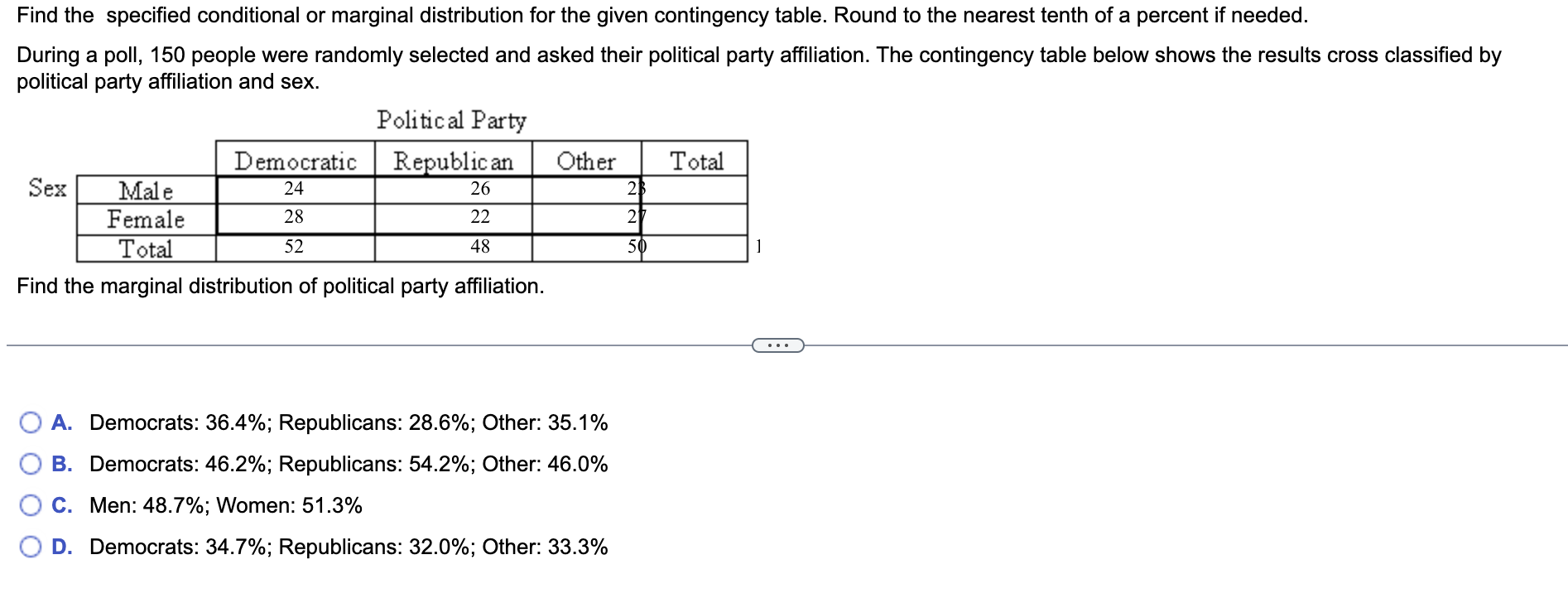 Solved Find The Specified Conditional Or Marginal