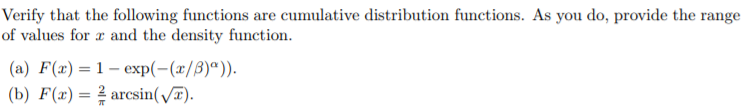 Solved Verify that the following functions are cumulative | Chegg.com