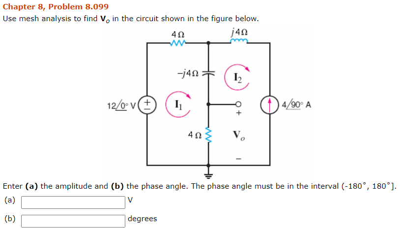 Solved Enter (a) The Amplitude And (b) The Phase Angle. The | Chegg.com