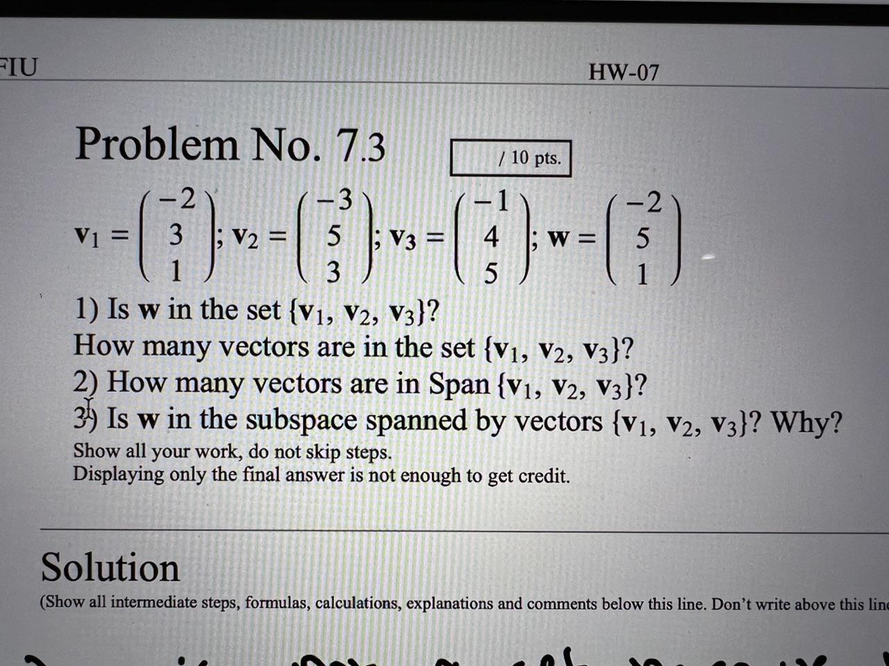 Solved Problem No. 7.3 | Chegg.com