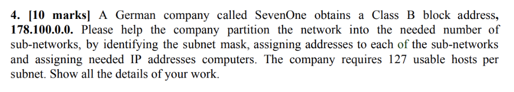 Solved 4. [10 marks] A German company called SevenOne | Chegg.com