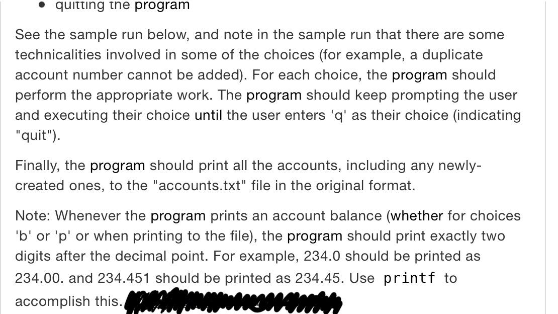 Solved A Simple Bank Program Write a bank program. The bank | Chegg.com