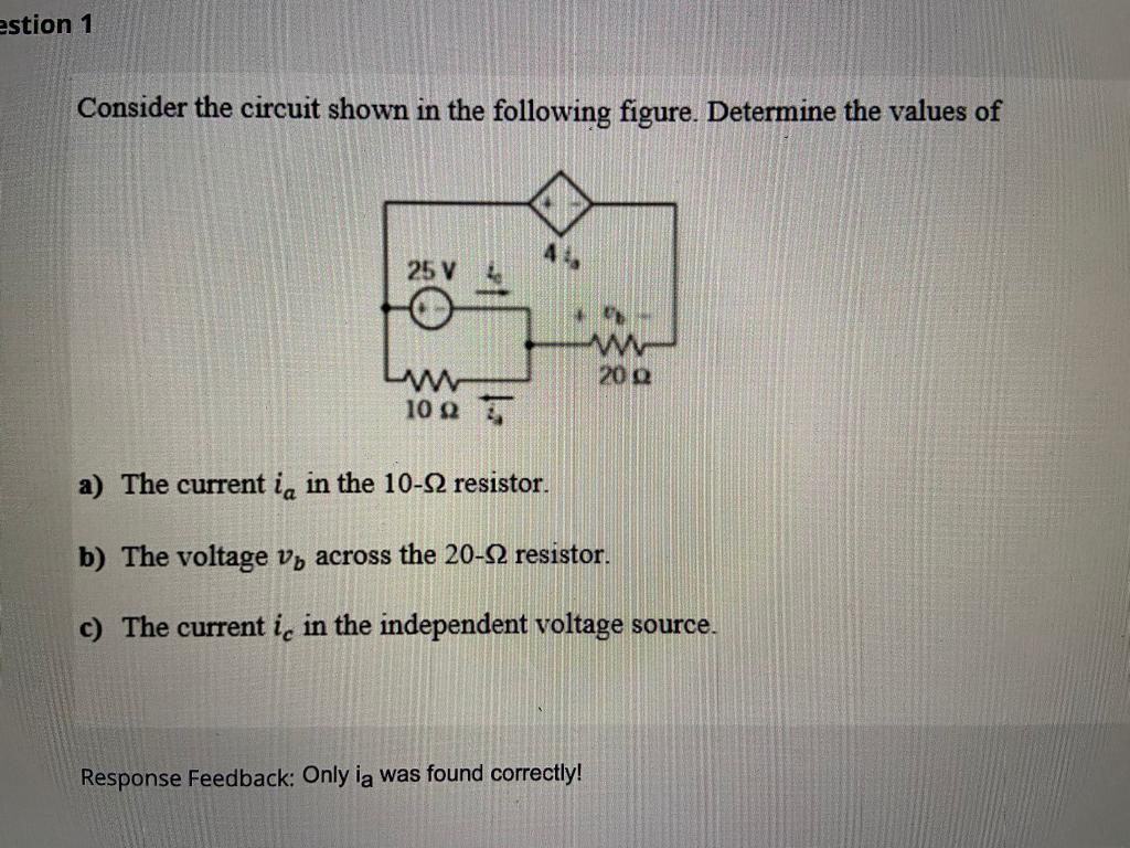Solved estion 1 Consider the circuit shown in the following | Chegg.com