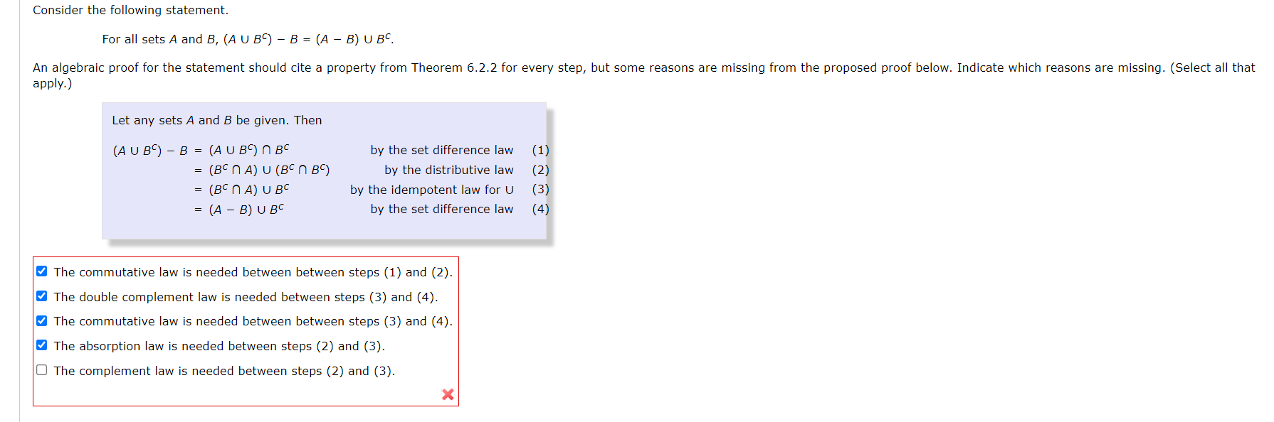 Solved Consider The Following Statement. For All Sets A And | Chegg.com