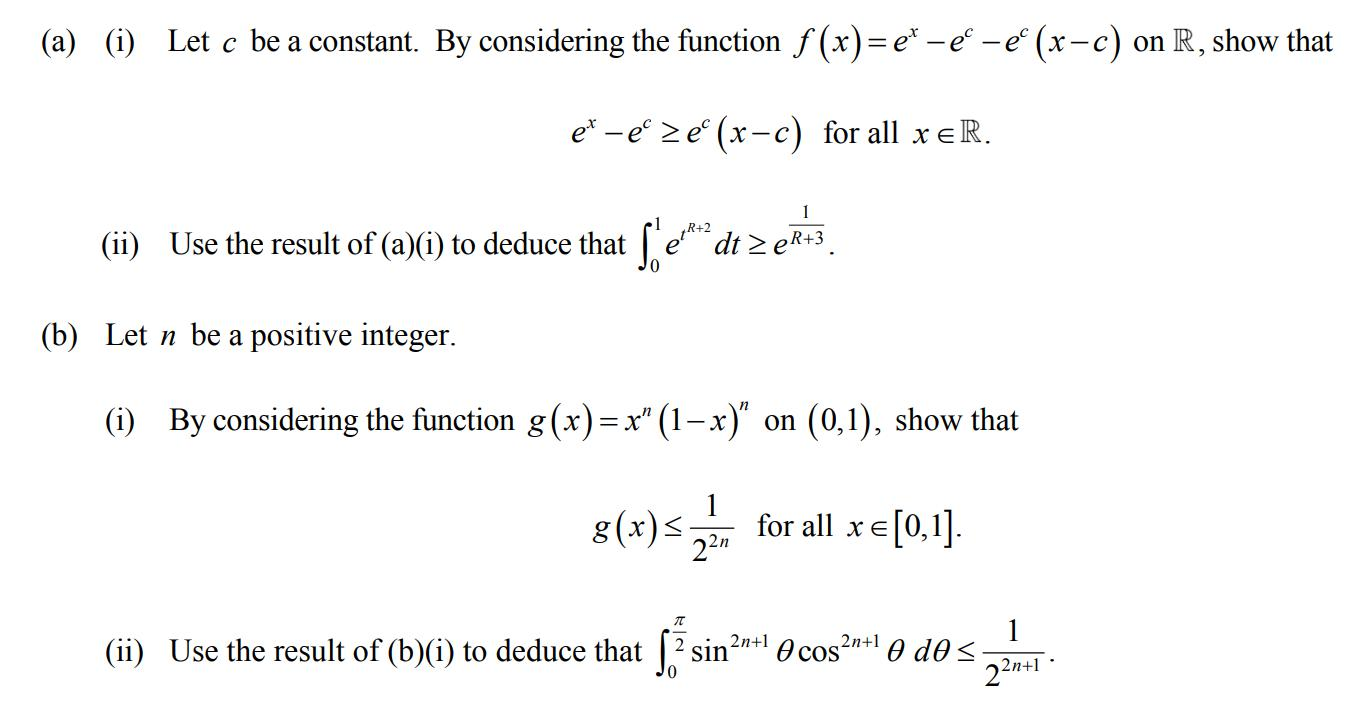 Solved A I Let C Be A Constant By Considering The Fu Chegg Com