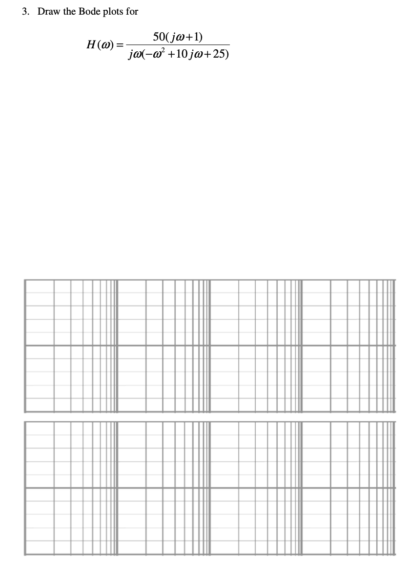 Solved 3. Draw the Bode plots for | Chegg.com