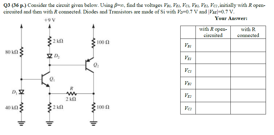 Solved Q3 (36 p.) Consider the circuit given below. Using | Chegg.com