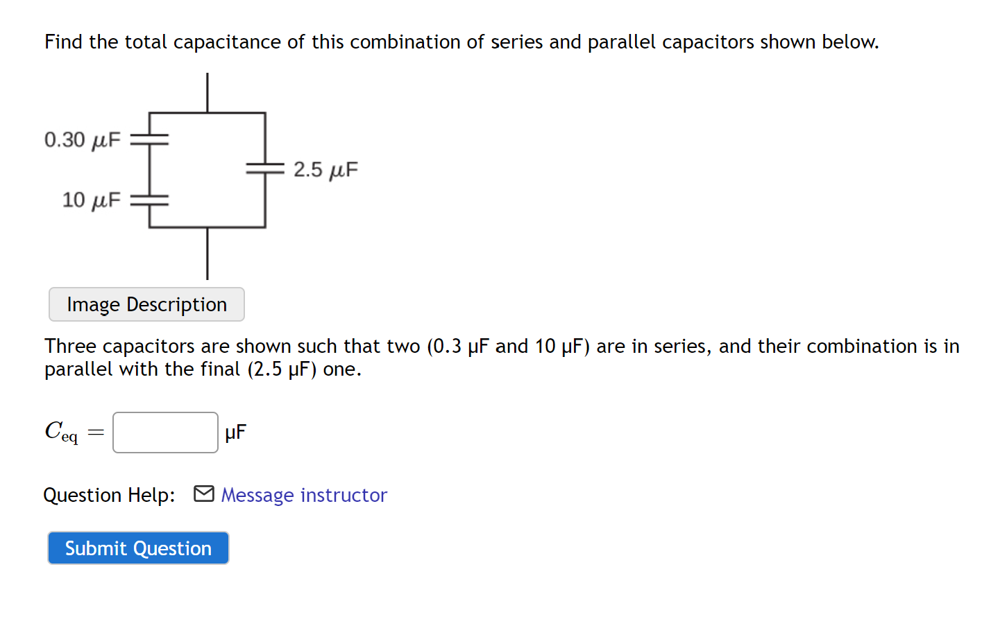 Solved Find the total capacitance of this combination of | Chegg.com