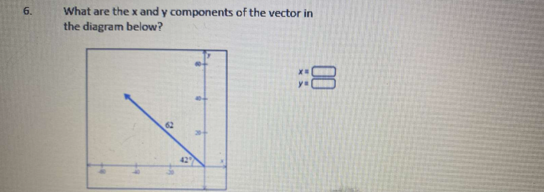 Solved What are the x and y components of the vector in the | Chegg.com